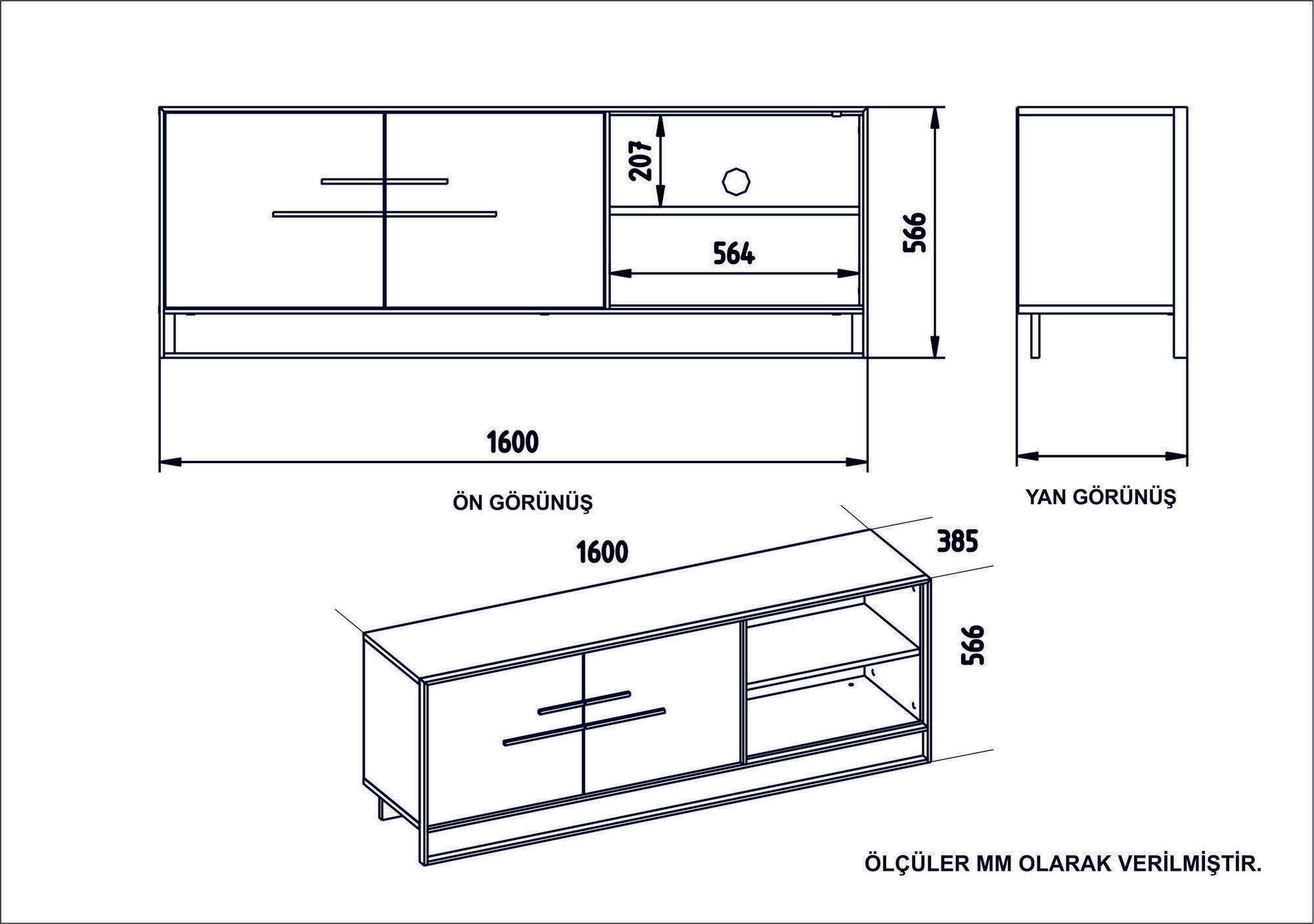 TV Stand Polka - White