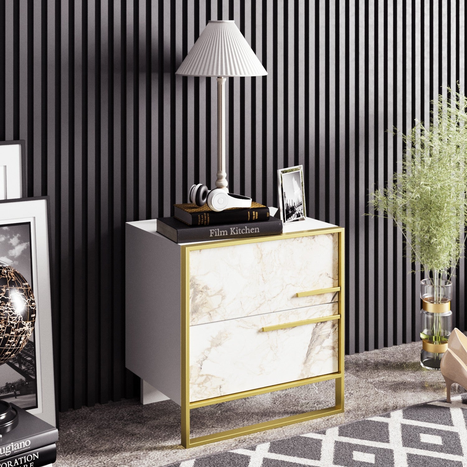 Nightstand Polka - Gold White