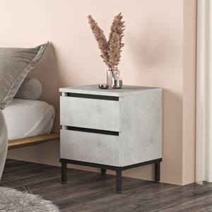 Nightstand LV25-TL - Silver Black