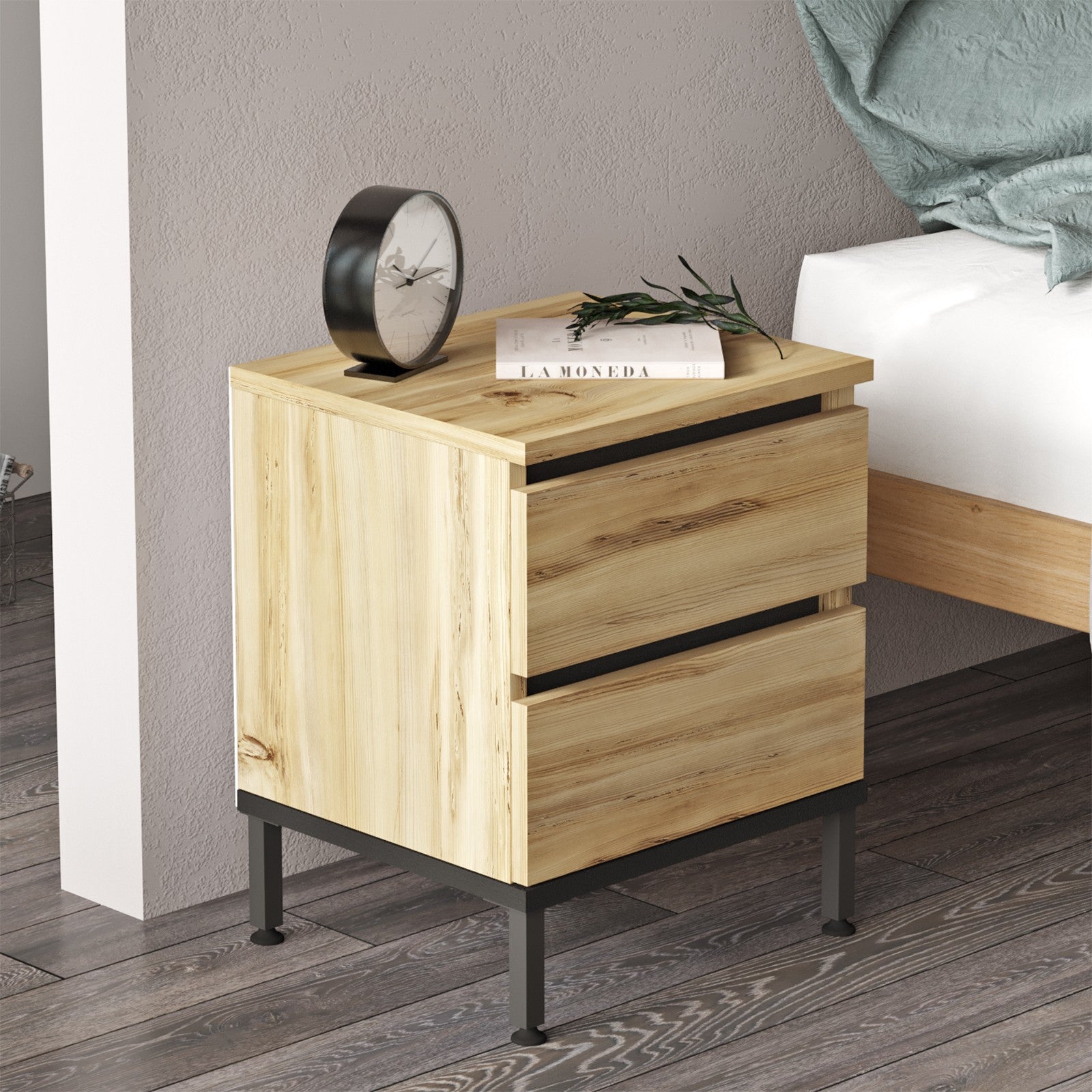 Nightstand LV25-KL - Oak Black