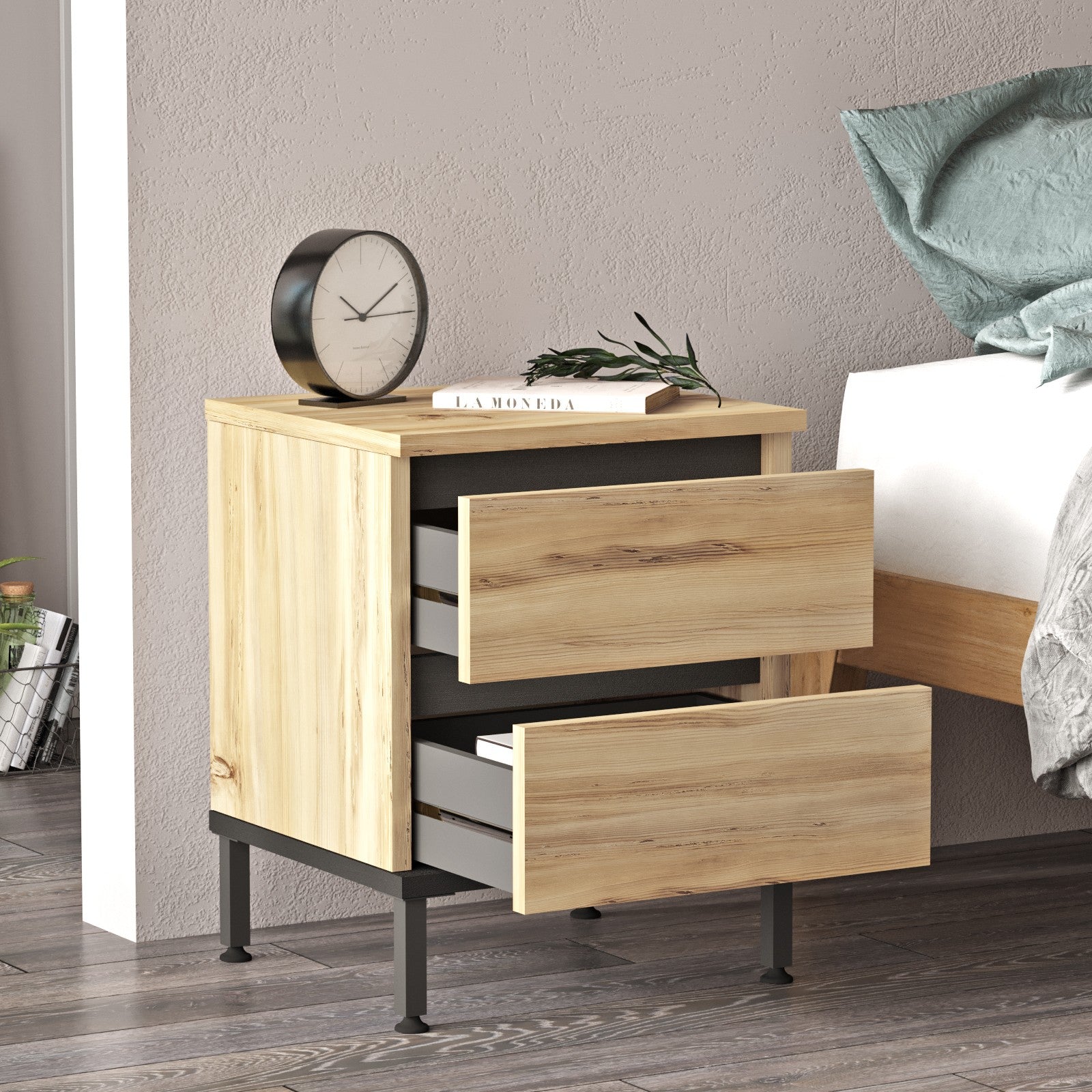 Nightstand LV25-KL - Oak Black