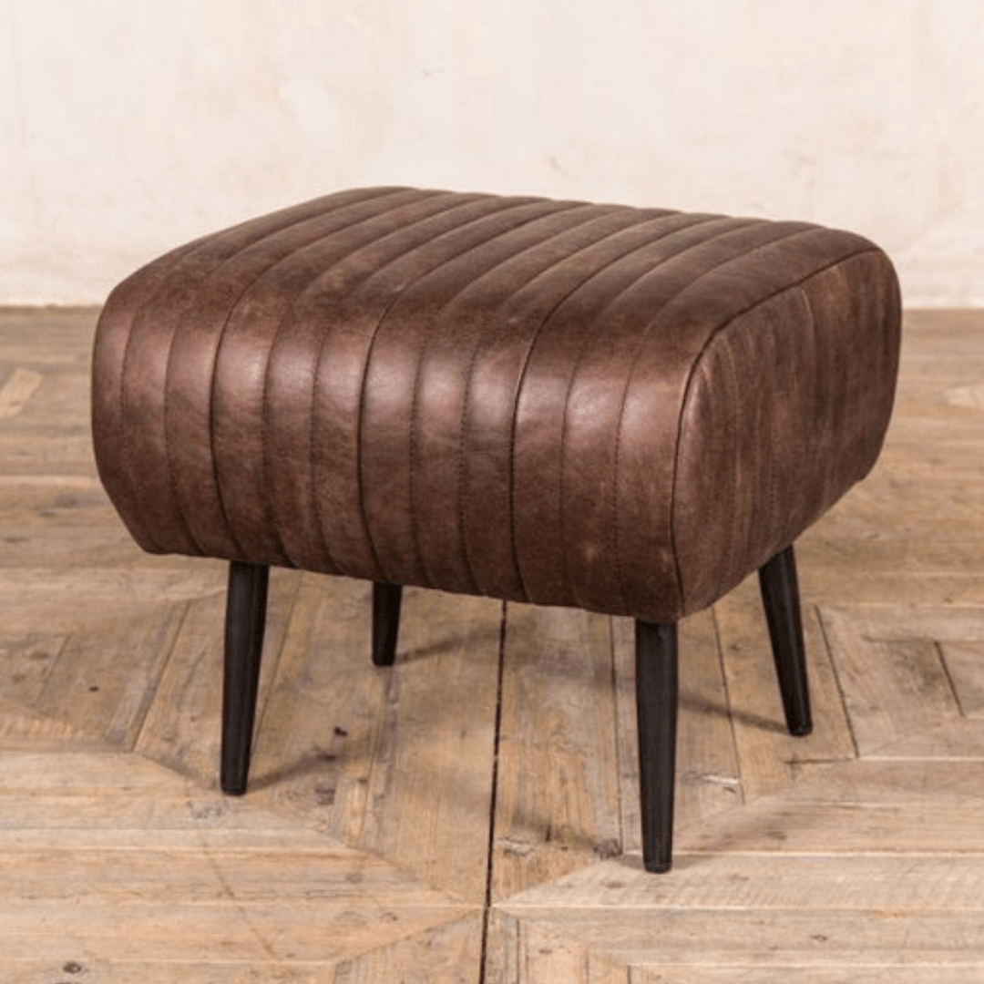 Briatoni Ribbed Leather Bench set