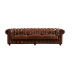 Figure It Out Brown Chesterfield Buck Leather 4 Piece set - Figure  It Out Furniture