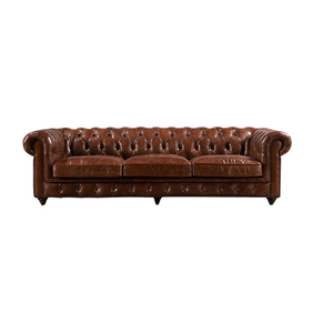 Figure It Out Brown Chesterfield Buck Leather 4 Piece set - Figure  It Out Furniture