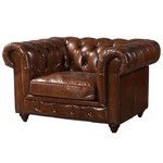 Figure It Out Brown Chesterfield Buck Leather 4 Piece set - Figure  It Out Furniture