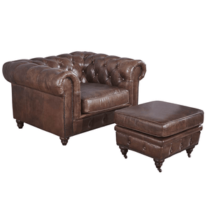 Figure It Out Brown Chesterfield Buck Leather 4 Piece set - Figure  It Out Furniture