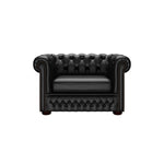 Fio Chesterfield Brown Euro Leather 1 Seater Sofa Couch