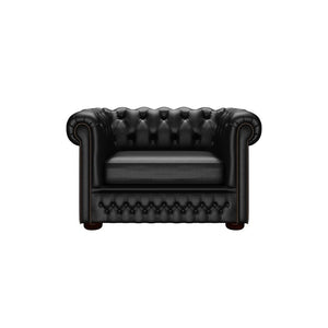 Fio Chesterfield Brown Euro Leather 1 Seater Sofa Couch