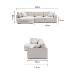 Modern Curved Chaise Sofa