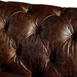 Genuine Leather 3 Seater Chesterfield Sofa  Brown