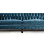 Chesterfield Velvet Turquoise Blue 3 seater Sofa