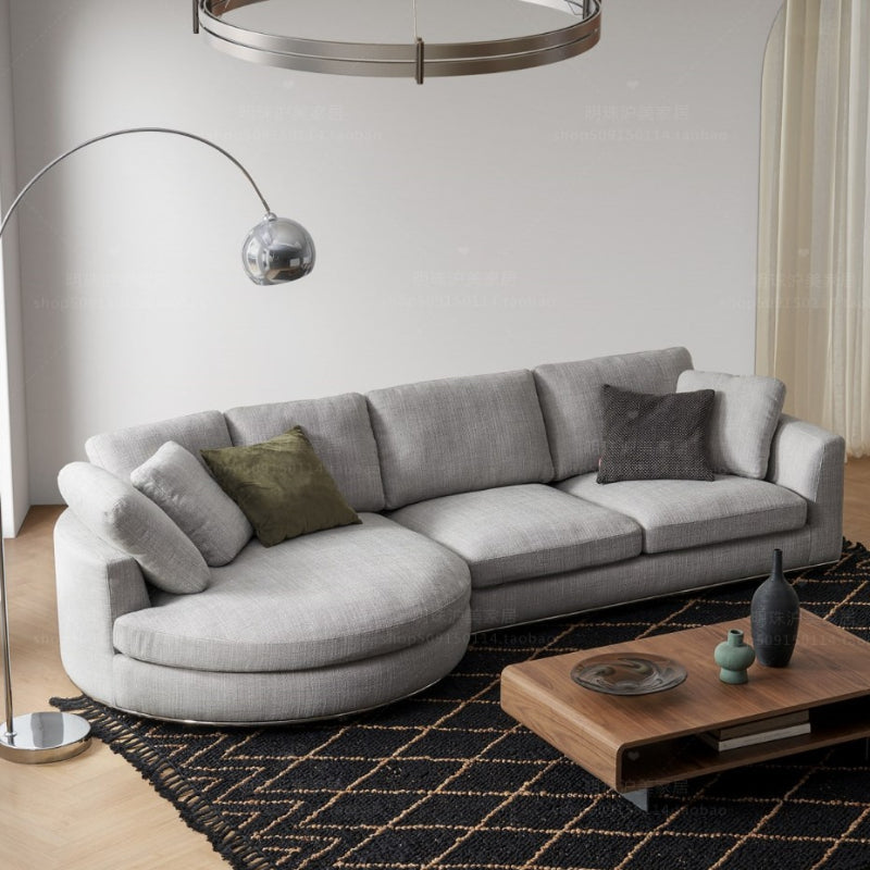 Modern Curved Chaise Sofa