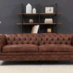 Genuine  Leather Twin colour Chesterfield  3 Seater Sofa