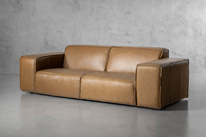 Faraai 3-Seater Leather Square Arm Couch
