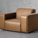 Faraai Leather Square Armchair