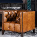 Briaton Vintage Top Leather Tufted  Chair