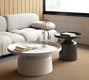 Modern pedestal style coffee table set