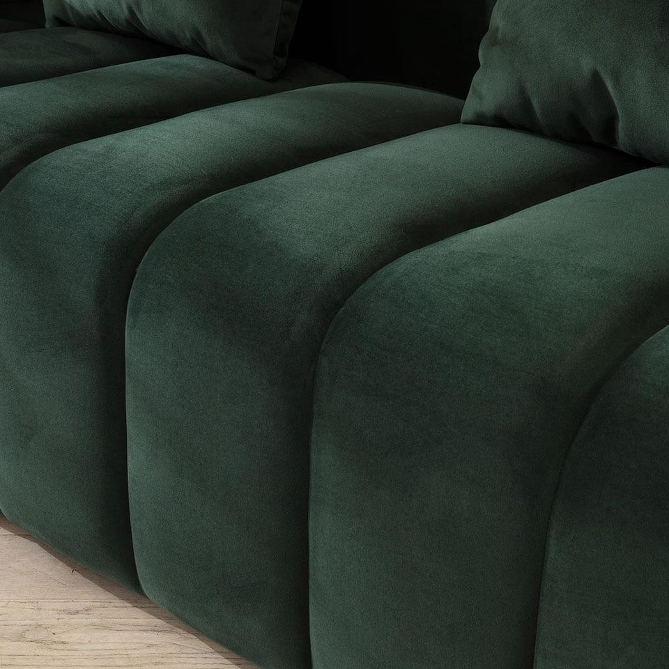 Faraai 3 Seater Velvet Sofa Green