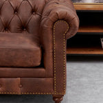 Genuine  Leather Twin colour Chesterfield  3 Seater Sofa