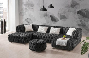 Faraai Velvet U-Shape Chesterfield sofa.