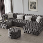 Faraai Velvet U-Shape Chesterfield sofa.