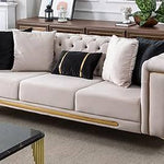 Modern Figure It Out Ivory Tufted Button 3 Seater Couch - Figure  It Out Furniture