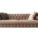Fio Beige 3 seater bonded Leather Chesterfield Couch - Figure  It Out Furniture