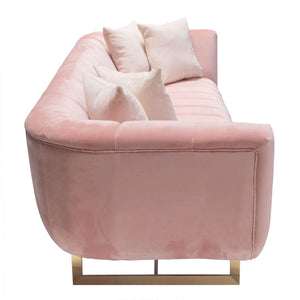 Bozza Venus Cream Velvet Sofa - Pink - Figure  It Out Furniture