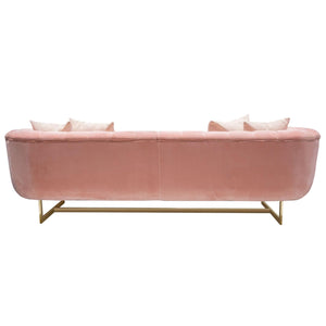 Bozza Venus Cream Velvet Sofa - Pink - Figure  It Out Furniture