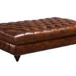 Faraai Chesterfield Tufted Leather Ottoman - Figure  It Out Furniture