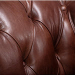 Figure It Out Chesterfield Brown Genuine Leather Sofa 4pc set - Figure  It Out Furniture