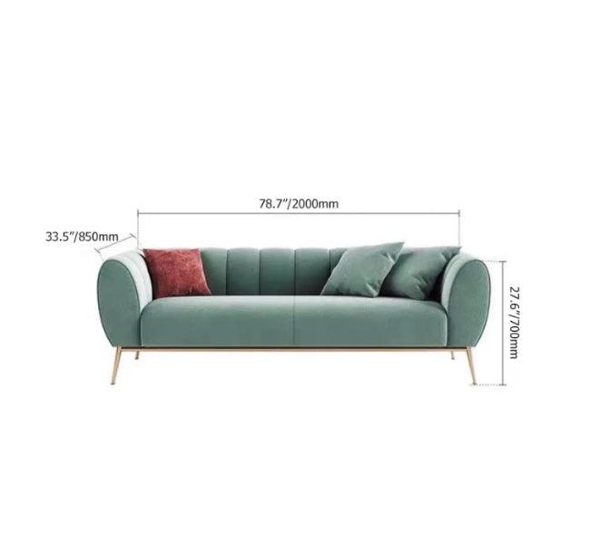 Modern Olive Velvet 3 seater couch - Figure  It Out Furniture