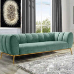 Figure It Out Modern Green Velvet Upholstered Sofa 3 Seater - Figure  It Out Furniture