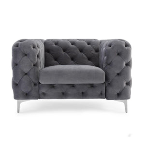 Modern Grey Chesterfield 1 seater Sofa - Figure  It Out Furniture