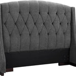 Modern Tufted Wingback Headboard - Queen - Ivory - Figure  It Out Furniture