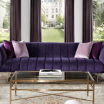 Fio Furniture Purple  Velvet Symmetrical 3 seater Sofa - Figure  It Out Furniture